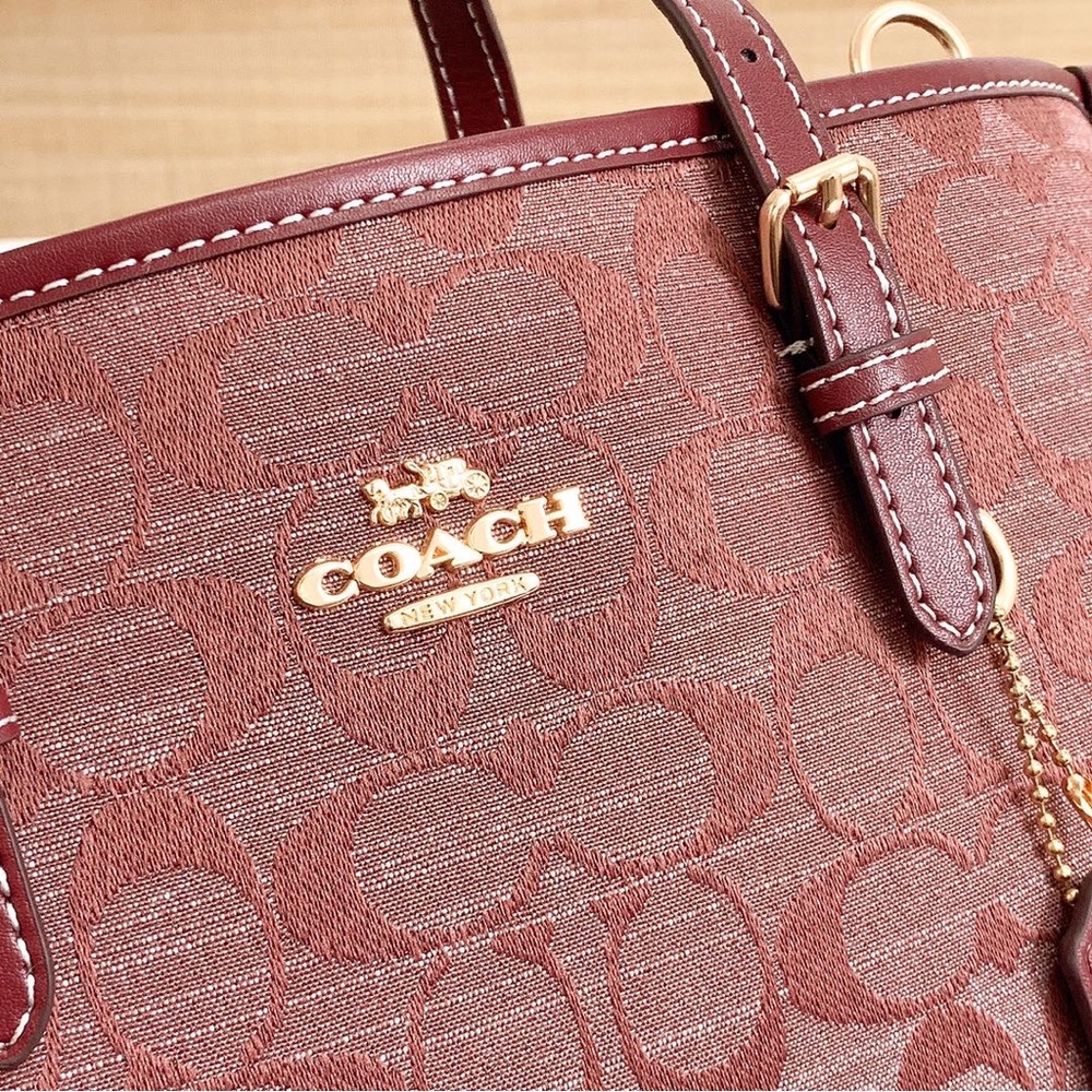 Coach Monogram Canvas Tote in Rosewood - Picture 5 of 8